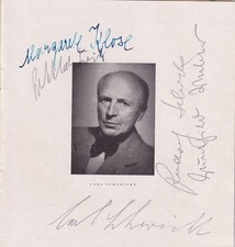 AUTOGRAPHED CONCERT Programme 1951 Carl Schuricht Rudolf Schock Margaret Klose, używany na sprzedaż  Wysyłka do Poland
