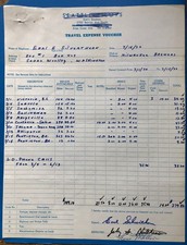 Voucher de despesas de viagem 1970 Milwaukee Brewers Earl Silverthorn, Seattle Pilots comprar usado  Enviando para Brazil