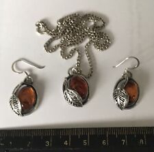 Silver amber earrings for sale  BRIDGNORTH