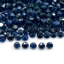 Lote de 100 peças de pedras preciosas soltas calibradas corte redondo safira azul natural 2,5 mm comprar usado  Enviando para Brazil