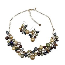Conjunto de colar e brincos Premier Designs PD multicoloridos pérolas falsas Cha Cha comprar usado  Enviando para Brazil