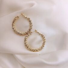 Brinco feminino banhado a ouro 18K com argola brilhante sem alergia, usado comprar usado  Enviando para Brazil