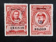Selo de receita dos EUA nystamps # R480 R481 usado U6x2680 comprar usado  Enviando para Brazil
