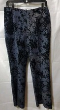 Jeans Zoey Beth azul escuro preto veludo padrão floral cintura alta zíper traseiro 30Wx30L comprar usado  Enviando para Brazil