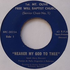 1st MT OLIVE FREE WILL BAPTIST CHURCH black gospel 45 scarce PRIVATE hear comprar usado  Enviando para Brazil