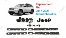 Usado, Emblemas de letras Grand Cherokee preto dianteiro traseiro Jeep 4x4 portas 2017-2021 comprar usado  Enviando para Brazil