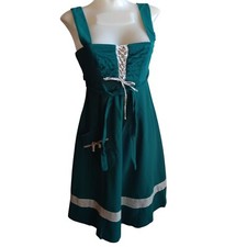 Vestido de garçonete vintage 1970 tamanho 9 verde camponês boho alemão corpete com cadarço comprar usado  Enviando para Brazil