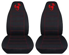 Juego de fundas de asiento de coche delanteras para Fiat 500 Abarth 2009-2019 negro con costuras rojas segunda mano  Embacar hacia Mexico