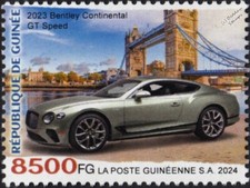 2023 BENTLEY CONTINENTAL GT SPEED Car / London Tower Bridge Stamp (2024 Guiné), usado comprar usado  Enviando para Brazil