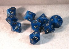 Lote de 9 Gêmeos Azuis e Lt Azul com Dados Dourados Mesa de Tabuleiro de RPG Poliédrica Gamer comprar usado  Enviando para Brazil