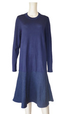 Usado, VESTIDO FEMININO COS tamanho M lã midi malha elástica gola redonda linha A azul marinho novo comprar usado  Enviando para Brazil