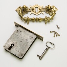HD17 Victorian Mortise Gaveta Trava Ferragens de Latão e Puxador Tipo Fiança EX! comprar usado  Enviando para Brazil