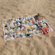 Toalha de praia retangular com estampa de personagens Peanuts Snoopy natação surf comprar usado  Enviando para Brazil