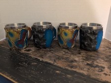 Usado, Conjunto de 4 canecas de café vintage de resina cristal mineral forro interno comprar usado  Enviando para Brazil