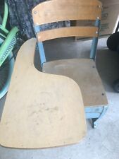 Antiga cadeira de metal azul infantil com mesa escola casa mesa retrô Gand Rapids comprar usado  Enviando para Brazil