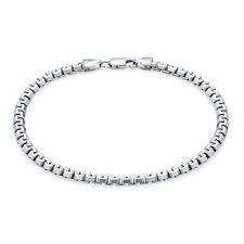 Pulseira masculina pesada Franco quadrada corrente elos prata ródio 8-9 polegadas, usado comprar usado  Enviando para Brazil