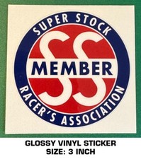 SUPER STOCK RACER'S ASSOCIATION - ADESIVO DECALQUE DE VINIL - VINTAGE DRAG RACING - NHRA comprar usado  Enviando para Brazil