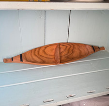 ✨VENDA✨ Tigela divisória vintage de madeira em forma de canoa - esculpida à mão - 18" comprar usado  Enviando para Brazil
