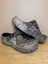 Tamancos de trabalho masculinos CROCS Bristo preto/cinza bandana estampa paisley tamanho 12 comprar usado  Enviando para Brazil