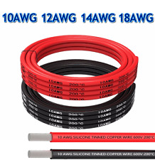 ✅ Silikonlitze Silikonkabel Rot Schwarz Litze 10AWG 12AWG 14AWG 18AWG 20 Kabel ✅, usado comprar usado  Enviando para Brazil