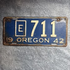 Placa de licença rara 1942 Oregon isenta número baixo E 711 comprar usado Placa de licença rara 1942 Oregon isenta número baixo E 711 comprar usado  Enviando para Brazil