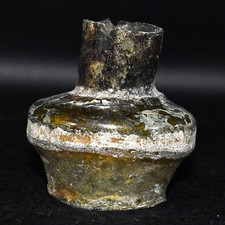 Abajur de garrafa de vidro romano antigo genuíno com pátina verde do Oriente Médio, usado comprar usado  Enviando para Brazil