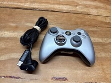 Controle sem fio prata Microsoft Xbox 360 testado fabricante de equipamento original e cabo de carga comprar usado  Enviando para Brazil