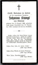 Sterbebild johanna stangl gebraucht kaufen  Singen (Hohentwiel)