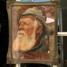 Victorian watercolour bearded for sale  PORTSMOUTH
