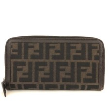 Carteira longa cáqui/7BE0628 FENDI Zucca couro lona com zíper ao redor comprar usado  Enviando para Brazil
