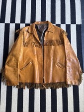 Brown leather fringed for sale  BRISTOL
