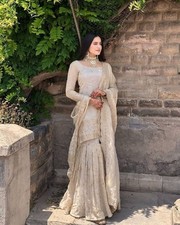 Lindo Top de Seda Chinnon Pesado Palazzo com Dupatta para Uso de Casamento comprar usado  Enviando para Brazil