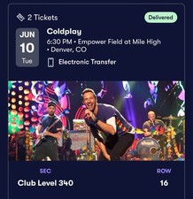 Coldplay tickets denver for sale  Longview