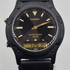 Relógio masculino Casio 3321 AW-49H quartzo tom preto analógico digital nova bateria comprar usado  Enviando para Brazil