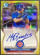2023 Bowman Chrome Prospect refrator amarelo/75 filhotes de controle remoto automático MOISES BALLESTEROS comprar usado  Enviando para Brazil