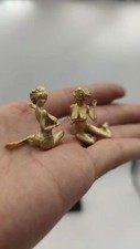 2 peças estátua chinesa de bronze cobre esculpida à mão estatueta de menina de beleza 88 comprar usado  Enviando para Brazil
