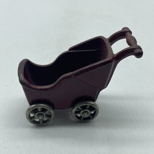 ANTIGO CARRINHO DE BEBÊ KILGORE FERRO FUNDIDO CARRINHO DE BEBÊ BUGGY CASA DE BONECAS MINIATURA VERMELHO comprar usado  Enviando para Brazil