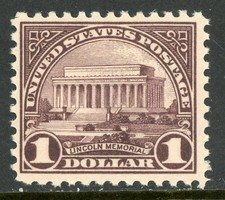 EUA 1923 Lincoln Memorial $1.00 Perf 11 Flat Press Scott # 571 MNH Q205, usado comprar usado  Enviando para Brazil