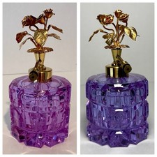 Vintage Irice Alexandrite Corte Vidro Atomizador Frasco de Perfume Neodímio Rosas Douradas, usado comprar usado  Enviando para Brazil