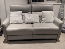 Grey leather sofa for sale  LONDON