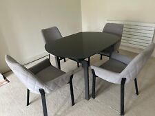 oval glass dining table chairs for sale  FERNDOWN