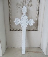 CERCA DE IGREJA ANTIGA ARQUITETÔNICA FERRO FUNDIDO ACABAMENTO CRUZADO ornamentado PINTURA BRANCA comprar usado  Enviando para Brazil