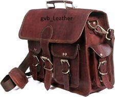Bolsa satchel masculina de couro genuíno elegante encerado laptop mensageiro feita à mão maleta comprar usado  Enviando para Brazil