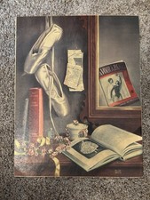 Chinelos vintage papel levantado impressão arte biqueira balé dança natureza morta Alice Smith, usado comprar usado  Enviando para Brazil