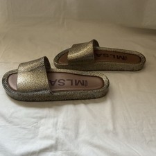 Sandálias femininas Melissa Gold Glitter tamanho 7 novas sem caixa comprar usado  Enviando para Brazil