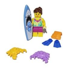 Lego Havaí Férias Femininas Minifigura Pacote Divertido Prancha de Surfe Tubarão Colete Life Lei comprar usado  Enviando para Brazil