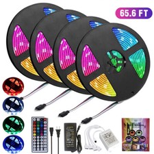Tira De Luces 66FT LED RGB Color Tiras Led Para Decoracion Habitacion Cuarto comprar usado  Enviando para Brazil
