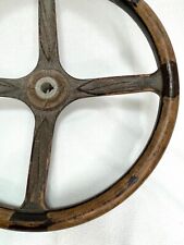 Old Vintage Antique Wood Car Steering Wheel 17 inch Automotive Wall Art Decor comprar usado  Enviando para Brazil