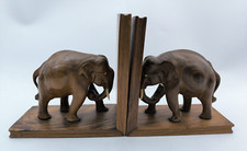 Wooden elephant bookends for sale  LEEDS