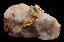 ÚNICO ouro nativo com cristal de quartzo e inclusões de estibnita MANHATTAN, NEVADA comprar usado  Enviando para Brazil